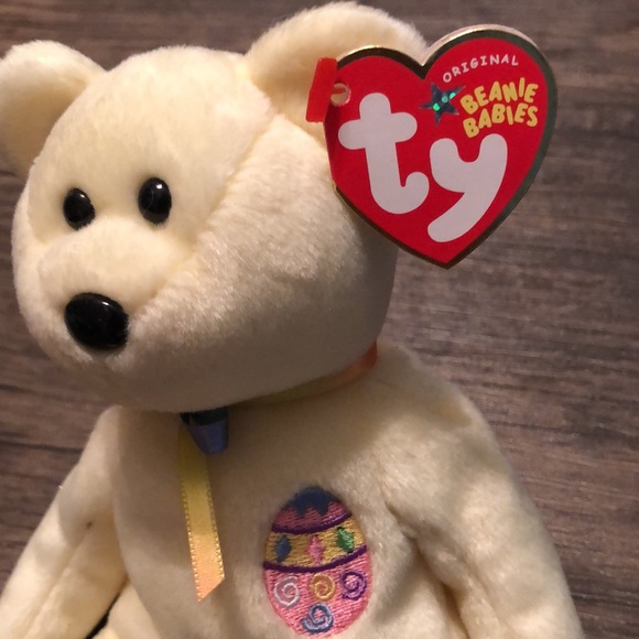Ty Beanie Baby Babies - Eggs 2005 the Yellow Easter Bear- Retired Plush Teddy - Picture 2 of 5